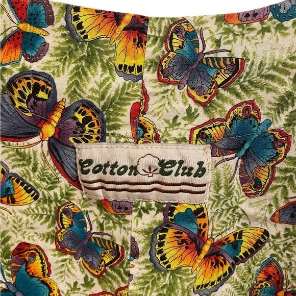 Cotton Club Retro Fun Multicolor Butterfly and Fern Short Sleeve Medical Scrubs - Picture 7 of 7